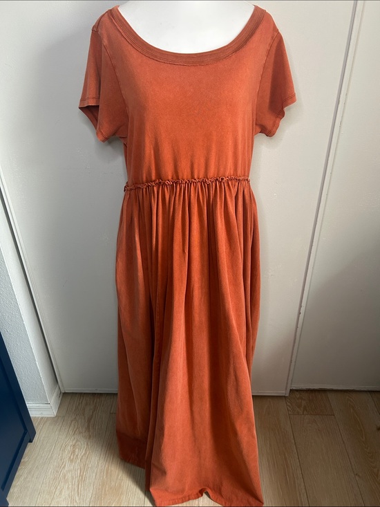 Free People Dresses & Skirts - Free People Carissa Short Sleeve Tee Maxi Dress with Shirred Waistband